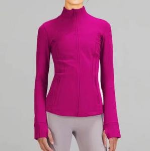 Custom Breathable Front Logo Long Sleeve Autumn Fitness Sport Yoga Coat Women's Lightweight Full Zip Running Track <b>Jacket</b> - Product Image 1