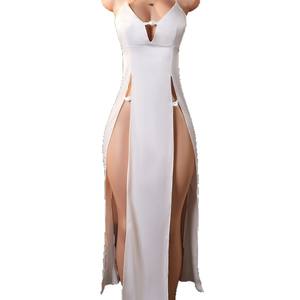 Lingerie Sexy Bianca 2026, <span class=keywords><strong>Abito</strong></span> <span class=keywords><strong>Lungo</strong></span> <span class=keywords><strong>Nero</strong></span> con Allacciatura al Collo, Vendita all'Ingrosso - Product Image 5