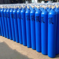 Cilindro de Oxígeno Industrial de Alta Presión de 8L y 150 Bar, Tanque de Oxígeno Vacío de Acero sin Costuras, Botella de Oxígeno para Soldadura Industrial