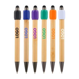 Bolígrafo Ecológico de Bambú con Botón de Presión, con Diseño de Logotipo Promocional, Antiestrés, con Punta de Bola Giratoria, Tinta Negra de 1.0 mm - Product Image 1