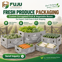 Boîtes rigides ondulées personnalisables haut de gamme, écologiques et robustes FUJU, tendance mode, pour l'agriculture, les fruits et les légumes