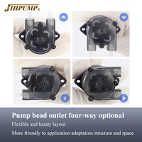 JIHPUMP 12V Micro pompe péristaltique 24V DC pompe à moteur haut débit 640 ml/min 4 rouleaux pour la distribution de liquide