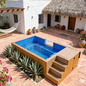 Piscina de fibra, piscina de spa, piscina de fibra de vidrio para exteriores, piscina para perros, piscina de fibra de vidrio sobre el suelo, piscina de fibra de vidrio integrada - Product Image 1