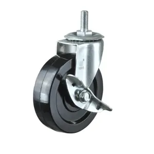 cabinet caster wheels Suppliers-100mm Industrial Rubber Swivel Caster Wheel with brake tool cabinet caster