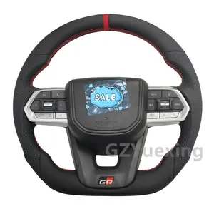 Leather Sport Racing Steering Wheel For T-oyota Land-Cruiser LC300 Steering Wheel
