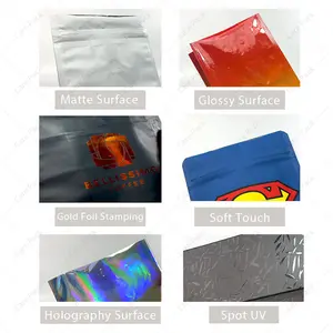 Galletas de plástico termoselladas galletas Doypack Mylar bolsas a prueba de grasa Flexible comida Stand Up bolsa con transparente