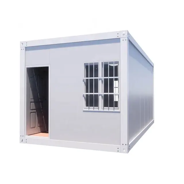 Casa de contenedores de envío de soldadura de diseño moderno prefabricado de paquete plano para sala de estar/oficina/Alojamiento/tienda/restaurante