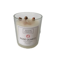 2025 gros luxe marbre cristal infusé gemme fleur sèche cire de soja bougie aromathérapie bougies parfumées à la main décor à la maison cadeau