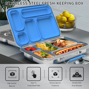 Aohea Thép Không Gỉ Bento Hộp 5 Phần Trẻ Em Hộp Ăn Trưa Bị Rò Rỉ Bằng Chứng Kín Bento Hộp Với Thực Phẩm Jar - Product Image 6