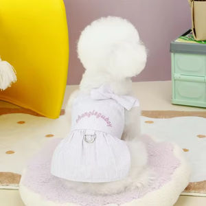 ชุดเสื้อผ้าสุนัขสไตล์เกาหลีสำหรับฤดูร้อน แบบเซ็กซี่กว่าชุดกระโปรงสายเดี่ยวลายหมี  ชุดกระโปรงสั้นสำหรับแมว  ชุดสำหรับสัตว์เลี้ยง - Product Image 3