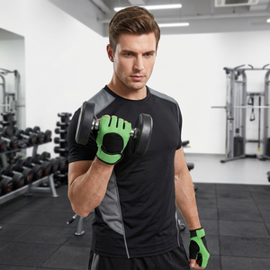 Guantes de Levantamiento de Pesas de Primera Calidad, Ligeros, con Protección de Palma de Medio Dedo, Soporte para Muñeca, Cierre de Tirón, Unisex, para Gimnasio - Product Image 1