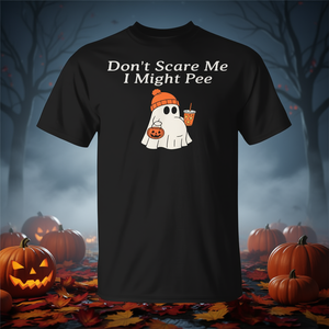 Camiseta de Halloween para Embarazadas con Diseño de Fantasma, Camiseta Divertida de Disfraz con la Frase 'Don't Scare Me I Might Pee' - Product Image 3