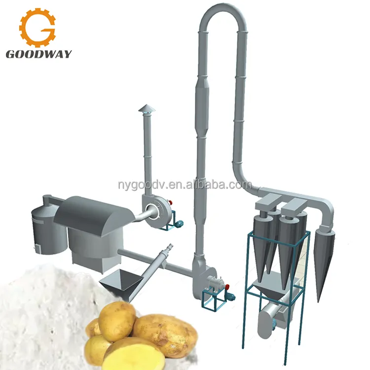 Secador de flujo de aire de alta velocidad y ahorro de energía para planta de procesamiento de harina/almidón de yuca