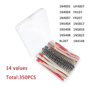 350PCS Schottky Diode Kit 14Values Rectifier Diodes 1N4148 1N4001 1N4004 <strong>1N4007</strong> 1N5404 1N5406 1N5408 RL207 <strong>UF4007</strong> FR107 FR207 - Product Image 5