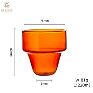 แก้วกาแฟแบบซ้อนได้แก้วกาแฟอาราบิกผนังสองชั้นแก้วกาแฟสไตล์อาหรับและชาแบบสร้างสรรค์ทำด้วยมือไม่เหมือนใคร - Product Image 6