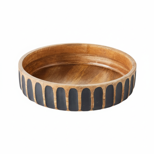 Saladier en bois d'acacia fait à la main grande taille finition lisse fruits cuisine de ferme rustique service naturel vaisselle décorative - Product Image 1