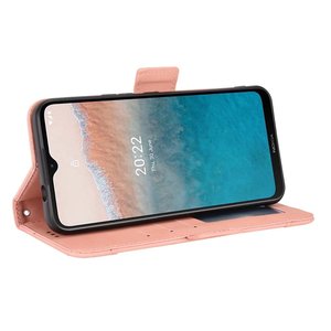 Étui portefeuille en cuir à rabat avec plusieurs emplacements pour cartes et motif rayé pour téléphone <span class=keywords><strong>NOKIA</strong></span> <span class=keywords><strong>C21</strong></span> <span class=keywords><strong>Plus</strong></span> - Product Image 5