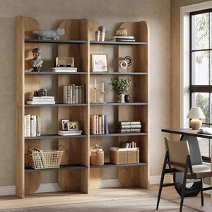 Étagère à livres autoportante en bois moderne SENYU avec étagères ouvertes pour le bureau à domicile, meubles de rangement décoratifs - Product Image 6