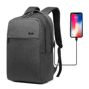 Port Pengisi Daya USB Anti Maling, Ransel Laptop Sekolah Remaja Bisnis, Kapasitas Besar, Nilon, Tahan Air, Port Pengisi Daya USB 18-20L