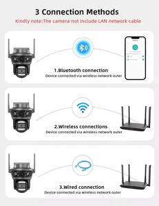 Icsee双镜头双屏4k安全摄像机新人工智能运动跟踪变焦PTZ 6MP高清摄像机安全摄像机 - Product Image 2