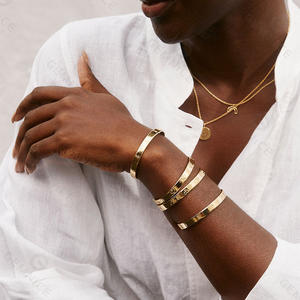 Kadınlar için 925 som gümüş manşet bilezik bileklik kadro kazınmış manşet bilezik - Product Image 4