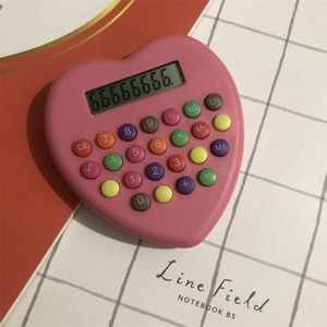 Heart Shaped Calculator 8 Digit Colorful Buttons Battery Powered For Students - Product Image 2