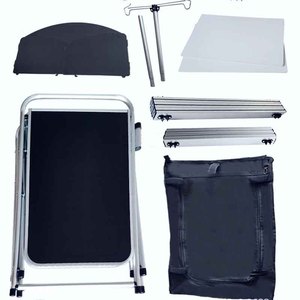 Table pliante en alliage d'aluminium pour le <span class=keywords><strong>camping</strong></span>, la <span class=keywords><strong>cuisine</strong></span> mobile, les hôpitaux, les gymnases avec un placard en tissu - Product Image 5