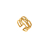 Neuer Heißer Wasserdichter PVD 18K Vergoldeter Edelstahlring Verstellbarer Modeschmuck für Damen Großhandel Offene Modische Ringe