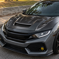 Capot en fibre de carbone style VARI VRS compatible avec Honda Civic X 10e génération 2016-2019, tissage sergé