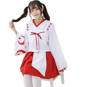 Disfraz de Cosplay de Anime Japonés, Kimono de Luna Creciente y Viento, <span class=keywords><strong>Kikyo</strong></span> Miko, para Convenciones de Anime, Disfraz de Juego de Rol, Vestido para Niña - Product Image 3