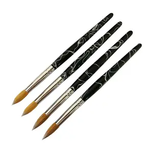 Marble Handle Kolinsky Acrylic Nail Brush Acrylic Application Nail Art Manicure Tool Kolinsky Hair Bristles Nail Brushes