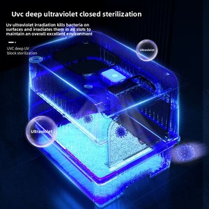 Bac à litière pour chat XXL anti-odeurs, style tiroir, entièrement fermé, avec purificateur d'air à l'ozone rechargeable pour chat - Product Image 3