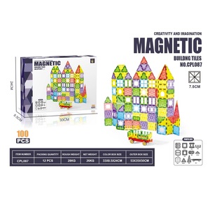 Crianças Presentes 100 Peças de Diamante Magnético Blocos de Construção de Grande Tamanho Cor Janela DIY Criatividade Blocos de Construção com um Carro - Product Image 2