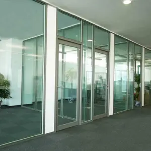 Sistem Ruang Modular Aluminium Dinding Partisi Kantor Kaca Bening Partisi Furnitur Kantor