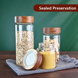 Stoples Kosong Grosir Kaca Berbentuk Bulat Penyimpan Makanan Kaca Toples Kue Kering - Product Image 5