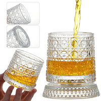 Ensemble de verres à whisky rotatifs à 360 degrés, style vintage, gobelets à base rotative, coffret cadeau