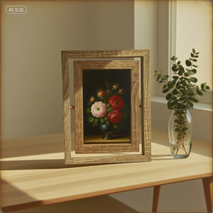 Ofis masası dekorasyon için Roated koyu ceviz ahşap masa fotoğraf çerçevesi - Product Image 2