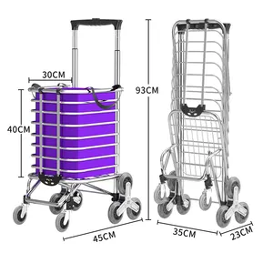 Складная корзина для продуктов, тележка для подъема по лестнице, портативная тележка для продуктов с вращающимися колесами