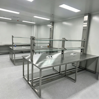 Table de travail en acier inoxydable résistante aux produits chimiques pour écoles, hôpitaux et laboratoires, mobilier pour salles blanches