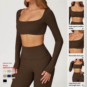 XW-CCX8232 Ropa Deportiva de Gimnasio, Prendas Ajustadas de Alta Elasticidad, Ropa Deportiva para Correr, Prendas Deportivas Cómodas, Tops de Yoga de <span class=keywords><strong>Manga</strong></span> <span class=keywords><strong>Larga</strong></span> - Product Image 4