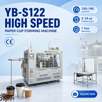 Machine à fabriquer des gobelets en papier jetables à grande vitesse YB-S122, machine à former des gobelets à café de 2 à 10 oz, entièrement automatique avec certification CE