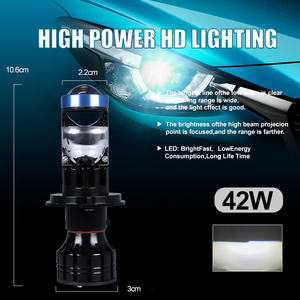 Mini projecteur LED H11 H7 H4 80W 6500K, ampoule LED H4 pour <span class=keywords><strong>moto</strong></span>, projecteur de phare LED H4, ampoule LED H4 pour automobile - Product Image 5