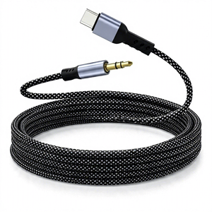 <span class=keywords><strong>Cable</strong></span> AUX Tipo C Macho a Macho de 3.5mm <span class=keywords><strong>con</strong></span> Cubierta de Nailon Trenzado, Conductor de Cobre Desnudo, Sonido sin Pérdidas para <span class=keywords><strong>iPhone</strong></span> 15/Android, Estéreo para Auto - Product Image 1
