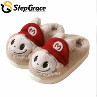 Pantoufles d'hiver StepGrace pantoufles épaissies personnalisées Labubu pantoufles thermiques en fausse fourrure pour femmes