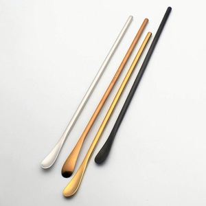 Cuchara única japonesa de acero inoxidable 304, cuchara de regalo para azúcar PVD inox, mango largo, cuchara estrecha para café y postre - Product Image 2