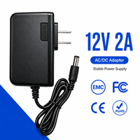 Adaptateur d'alimentation à découpage CA/CC mural 12V 2A 24W certifié EMC FCC CE RoHS, prix usine de gros, pour caméra de vidéosurveillance et bande LED