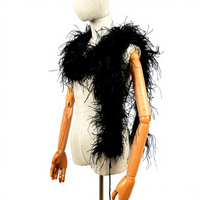 Écharpe noire plume d'autruche Boa pour femmes fête à la maison mariage 1ply décor bricolage artisanat vêtements Costume robe de danse Cosplay Accecssoy