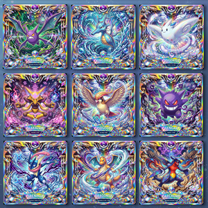 Aimant de réfrigérateur en céramique gaufré, motif Anime japonais Pokémon, doré, motif guimauve, <span class=keywords><strong>rare</strong></span>, fan art, collection 151, boîte mystère de cartes, vente en gros - Product Image 5