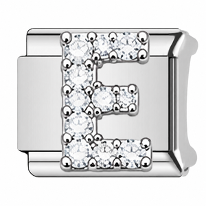 Breloques en acier inoxydable italiennes A-Z avec lettres en cristal, accessoires de bijoux modulaires élastiques à souder pour bracelets DIY, vente en gros - Product Image 6