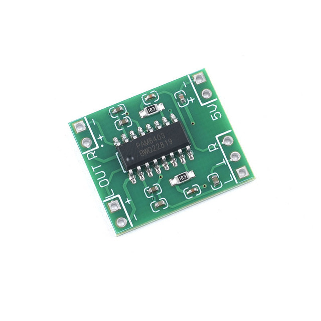 Ultra-miniature digital power amplifier board module, 2*3W, Class D, PAM8403, highly efficient, 2.5-5V, can be powered by USB